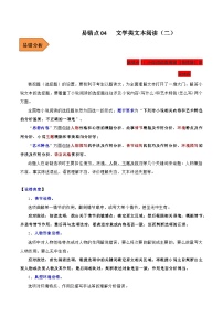 高考语文二轮复习 易错题练习易错点04  文学类文本阅读（二）（2份，原卷版+解析版）