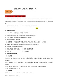 高考语文二轮复习 易错题练习易错点06  文学类文本阅读（四）（2份，原卷版+解析版）