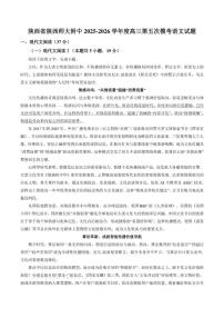 2025-2026学年陕西省西安市陕西师范大学附属中学高三下第五次模考语文试题（含答案）