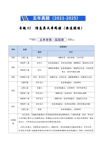 高考语文二轮专题训练-信息类文本阅读（非连续性）（全国通用）（教师版）