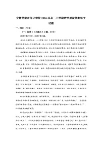 安徽芜湖市部分学校2026届高三下学期教学质量抽测语文试题含答案