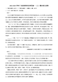 广东省深圳市龙华区高一上学期期末语文试卷-A4