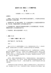 湖北宜昌市二模2026届高三下学期3月调研考试 语文试题+答案解析