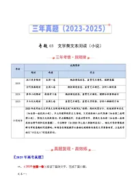 高考语文二轮训练-文学类文本阅读（小说）（全国通用）（学生版）