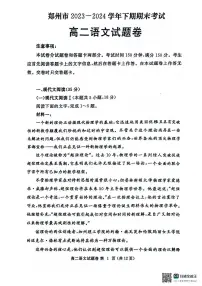 河南省郑州市2023-2024学年高二下学期6月期末语文试卷（含答案）