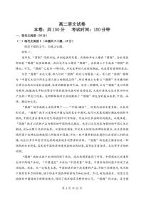 江苏省南京市部分重点高中2024-2025学年高二下学期期中考试 语文(含解析）