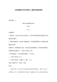山东省潍坊市2021届高三二模语文试卷及答案