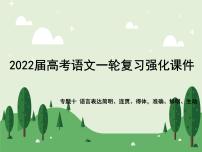 2022届高考语文一轮复习强化专题十 语言表达简明、连贯、得体,准确、鲜明、生动 课件
