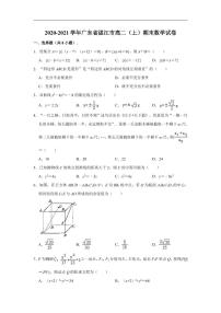 2020-2021学年广东省湛江市高二上学期期末调研考试数学试题 PDF版