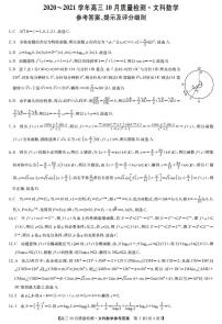 2021届河南省商丘市驻马店市周口市部分学校高三10月质量检测联考文科数学试题 PDF版