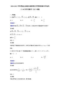 2020-2021学年黑龙江省哈尔滨师范大学青冈实验中学校高二10月月考数学（文）试题（解析版）