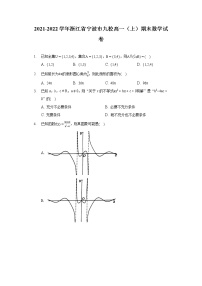 2021-2022学年浙江省宁波市九校高一（上）期末数学试卷（含答案解析）