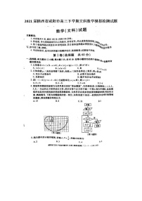 2021陕西省咸阳市高三下学期文科数学模拟检测试题