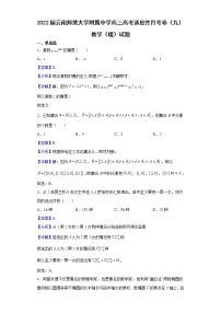 2022届云南师范大学附属中学高三高考适应性月考卷（九）数学（理）试题含解析