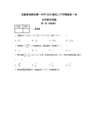 安徽省合肥市第一中学2022届高三下学期最后一卷文科数学试题