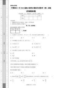 宁夏银川一中2022届高三第四次模拟考试数学（理）试题