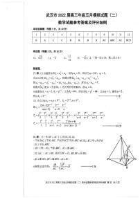 2022武汉市高三五月二模测试数学试卷