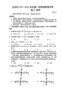 2022深圳宝安区高三上学期10月调研测试数学试题扫描版含答案