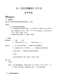 高中数学人教A版 (2019)必修 第一册1.1 集合的概念学案及答案