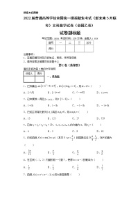 2022届普通高等学校全国统一模拟招生考试（新未来5月联考）文科数学试卷（全国乙卷）-