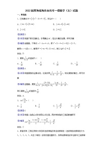 2022届青海省海东市高考一模数学（文）试题含解析