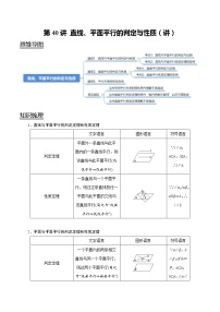 (新高考)高考数学一轮复习考点复习讲义第40讲《直线、平面平行的判定与性质》（讲）（解析版）