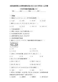 北京市朝阳区人大附中朝阳分校2022-2023学年高一上学期9月月考数学统练试题（1）试卷