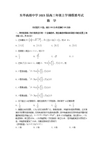 广东省东莞市东华高级中学2023届高三上学期模拟考试数学试题+Word版含答案