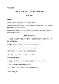 2020普洱高二下学期期末考试数学（文）试题含答案