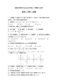 2020咸阳实验中学高二下学期第二次月考数学（文）试题含答案