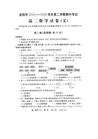 2020洛阳高二下学期期中考试数学（文）扫描版含答案