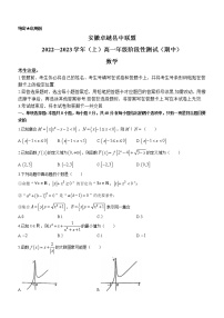 安徽省卓越县中联盟2022-2023学年高一上学期期中数学试题（含答案）