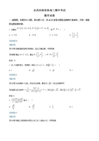 2023宜昌协作体高三上学期期中联考数学试题含解析