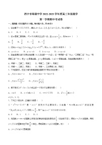 青海省西宁市海湖中学2022-2023学年高三上学期期中考试数学试题（含答案）