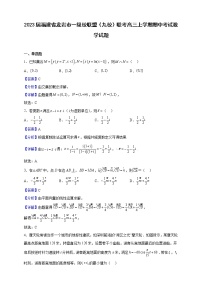 2023届福建省龙岩市一级校联盟（九校）联考高三上学期期中考试数学试题含解析