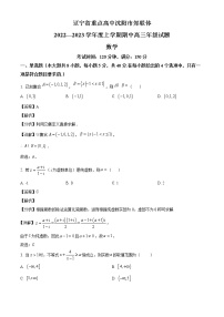 辽宁省重点高中沈阳市郊联体2022-2023学年高三上学期期中考试数学试题（解析版）