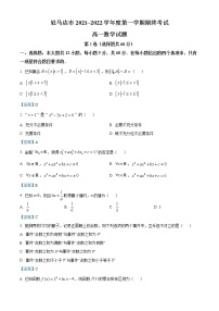 河南省驻马店市2021-2022学年高一上学期期末数学试题