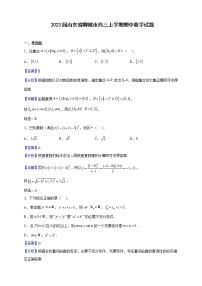 2023届山东省聊城市高三上学期期中数学试题含解析