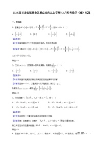 2023届甘肃省张掖市某重点校高三上学期12月月考数学（理）试题含解析