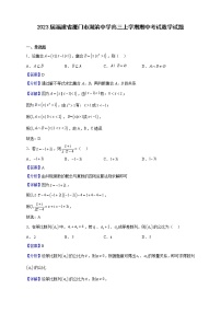 2023届福建省厦门市湖滨中学高三上学期期中考试数学试题（解析版）