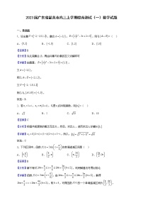 2023届广东省韶关市高三上学期综合测试（一）数学试题（解析版）