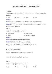 2023届山东省德州市高三上学期期中数学试题(解析版)