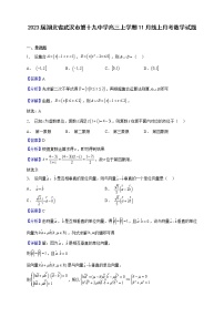 2023届湖北省武汉市第十九中学高三上学期11月线上月考数学试题（解析版）