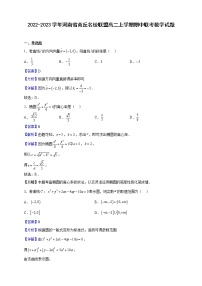 2022-2023学年河南省商丘名校联盟高二上学期期中联考数学试题（解析版）