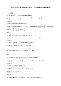 2022-2023学年山东省泰安市高二上学期期中考试数学试题（解析版）