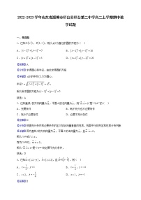 2022-2023学年山东省淄博市桓台县桓台第二中学高二上学期期中数学试题（解析版）