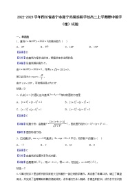 2022-2023学年四川省遂宁市遂宁高级实验学校高二上学期期中数学（理）试题（解析版）
