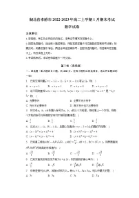 湖北省孝感市2022-2023学年高二数学上学期1月期末考试试题(Word版附解析)