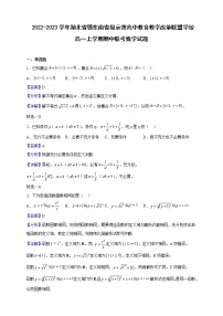 2022-2023学年湖北省鄂东南省级示范高中教育教学改革联盟学校高一上学期期中联考数学试题（解析版）