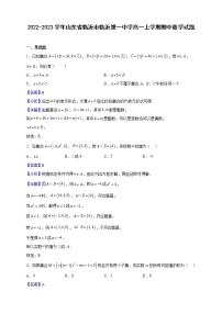 2022-2023学年山东省临沂市临沂第一中学高一上学期期中数学试题（解析版）